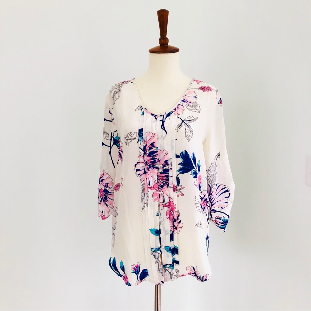 Floral 💯% Silk Top